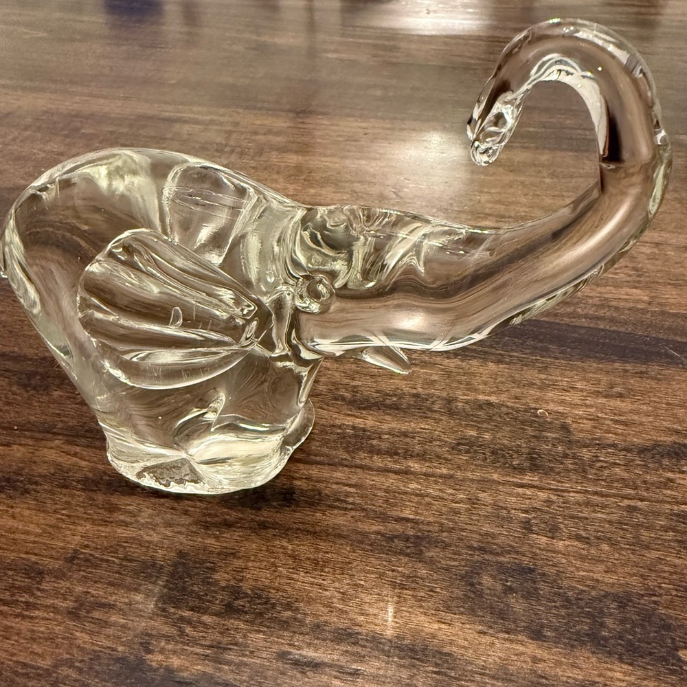 Elephant glass paperweight